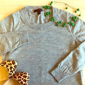 J. Crew gray Tippi sweater in merino wool
